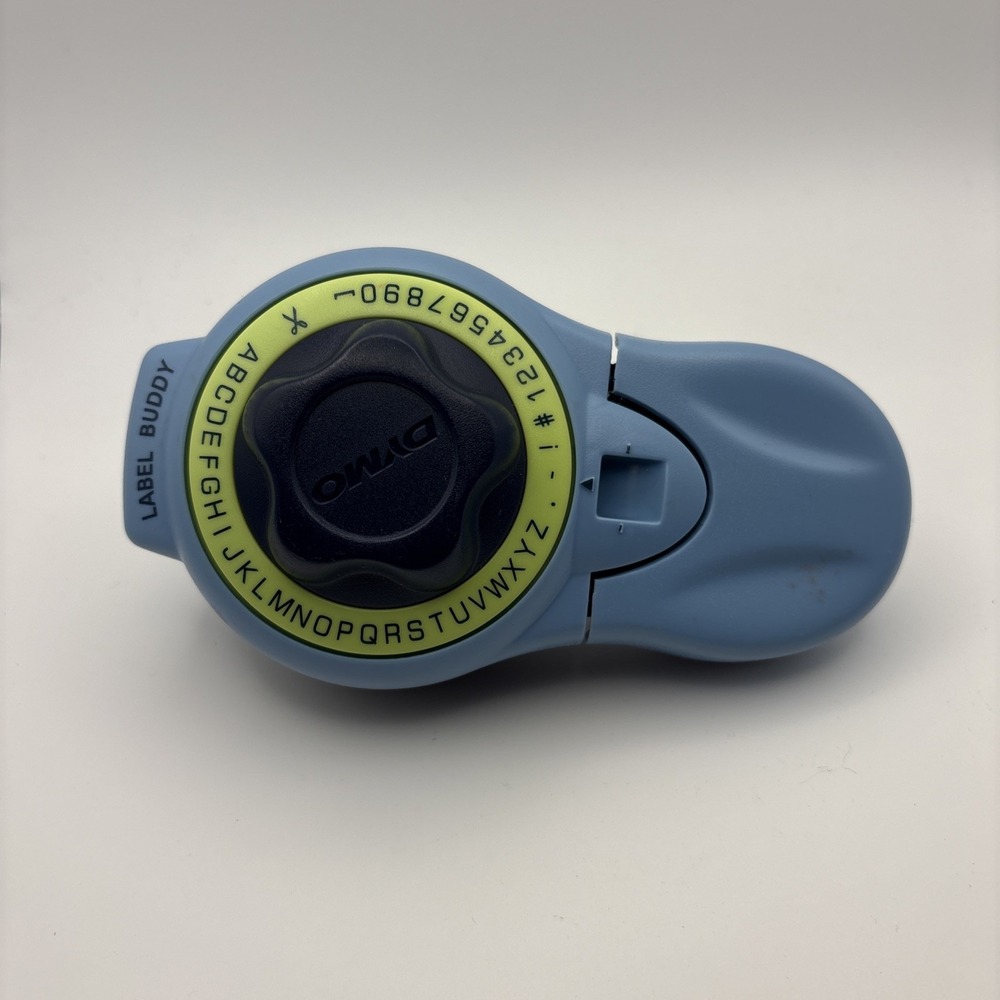 Dymo Label Buddy Manual Label Maker Embossing Organizer Tool Blue
